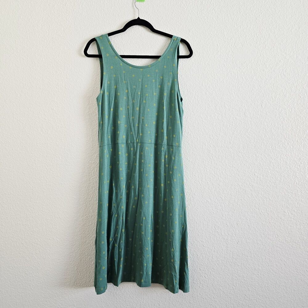 Gudrun Sjoden Lyocel Green Polka Dot Pytte Sleeveless Stretch Summer Dress Sz M - Picture 4 of 9